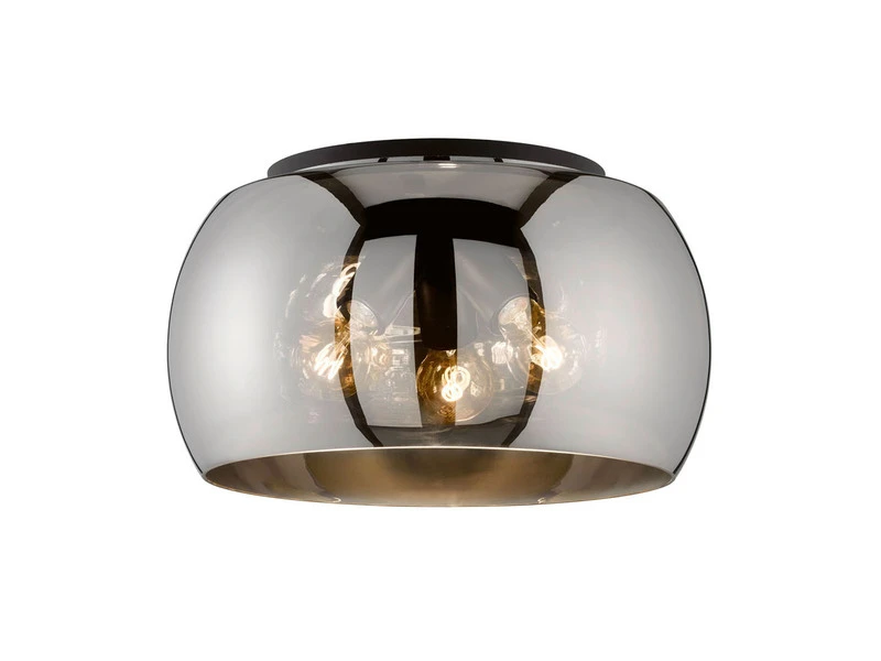 Fischer & Honsel Deckenleuchte DIMA Rund Aus Rauchglas Industrial Ø 40cm – Bild 2