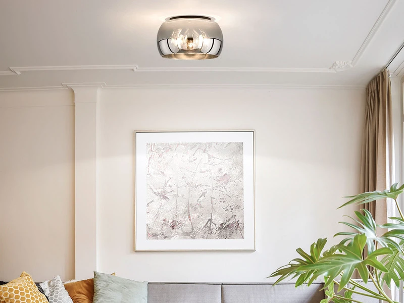 Fischer & Honsel Deckenleuchte DIMA Rund Aus Rauchglas Industrial Ø 40cm – Bild 3