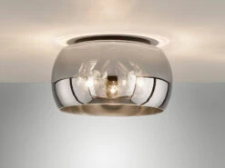 Fischer & Honsel Deckenleuchte DIMA Rund Aus Rauchglas Industrial Ø 40cm