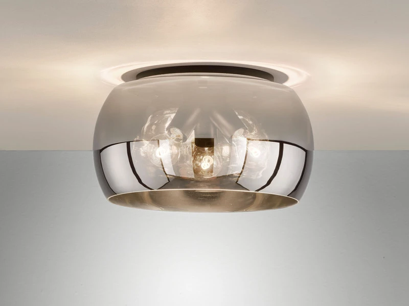 Fischer & Honsel Deckenleuchte DIMA Rund Aus Rauchglas Industrial Ø 40cm