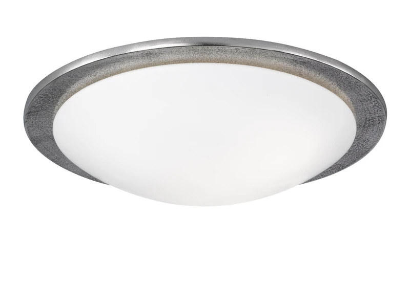 Fischer & Honsel Deckenleuchte NANTES Mit Glas Lampenschirm & Metall Silber Antik, Ø 50cm – Bild 2