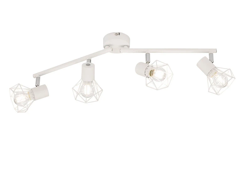 Fischer & Honsel Deckenstrahler RAN Weiß 4flammig, Gitterlampe Schwenkbar, 60cm Lang – Bild 2