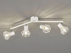 Fischer & Honsel Deckenstrahler RAN Weiß 4flammig, Gitterlampe Schwenkbar, 60cm Lang