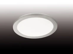 Fischer & Honsel Dimmbare LED Deckenleuchte GOTLAND Ø 30cm, IP44, Nickel Matt