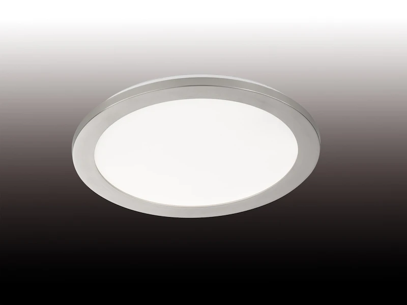 Fischer & Honsel Dimmbare LED Deckenleuchte GOTLAND Ă 30cm, IP44, Nickel Matt