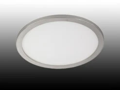 Fischer & Honsel Dimmbare LED Deckenleuchte GOTLAND Ø 40cm, IP44, Nickel Matt