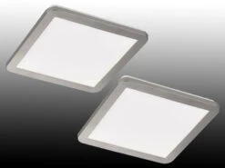 Fischer & Honsel Dimmbare LED Deckenleuchten Für Das Badezimmer Im 2er SET, IP44, Viereckig