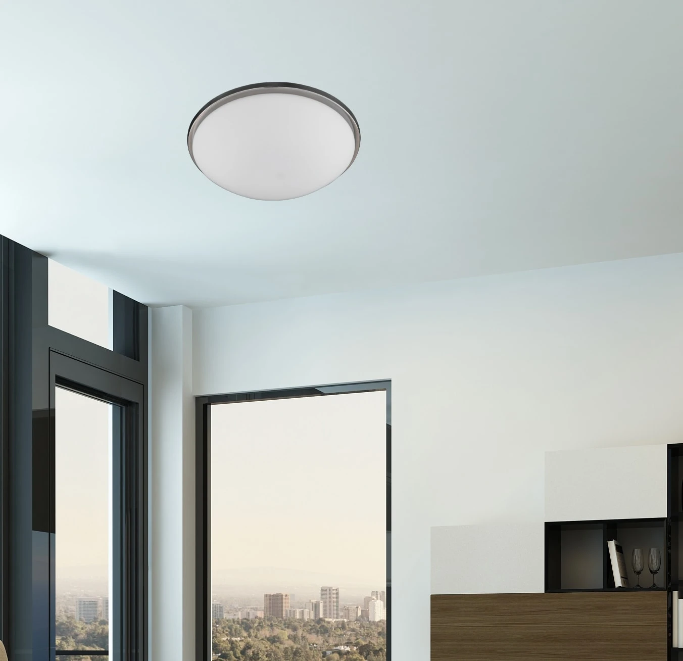 Deckenleuchte Combi In Nickelfarben / Weiß - (H)11 X (D)28 Cm – Bild 3