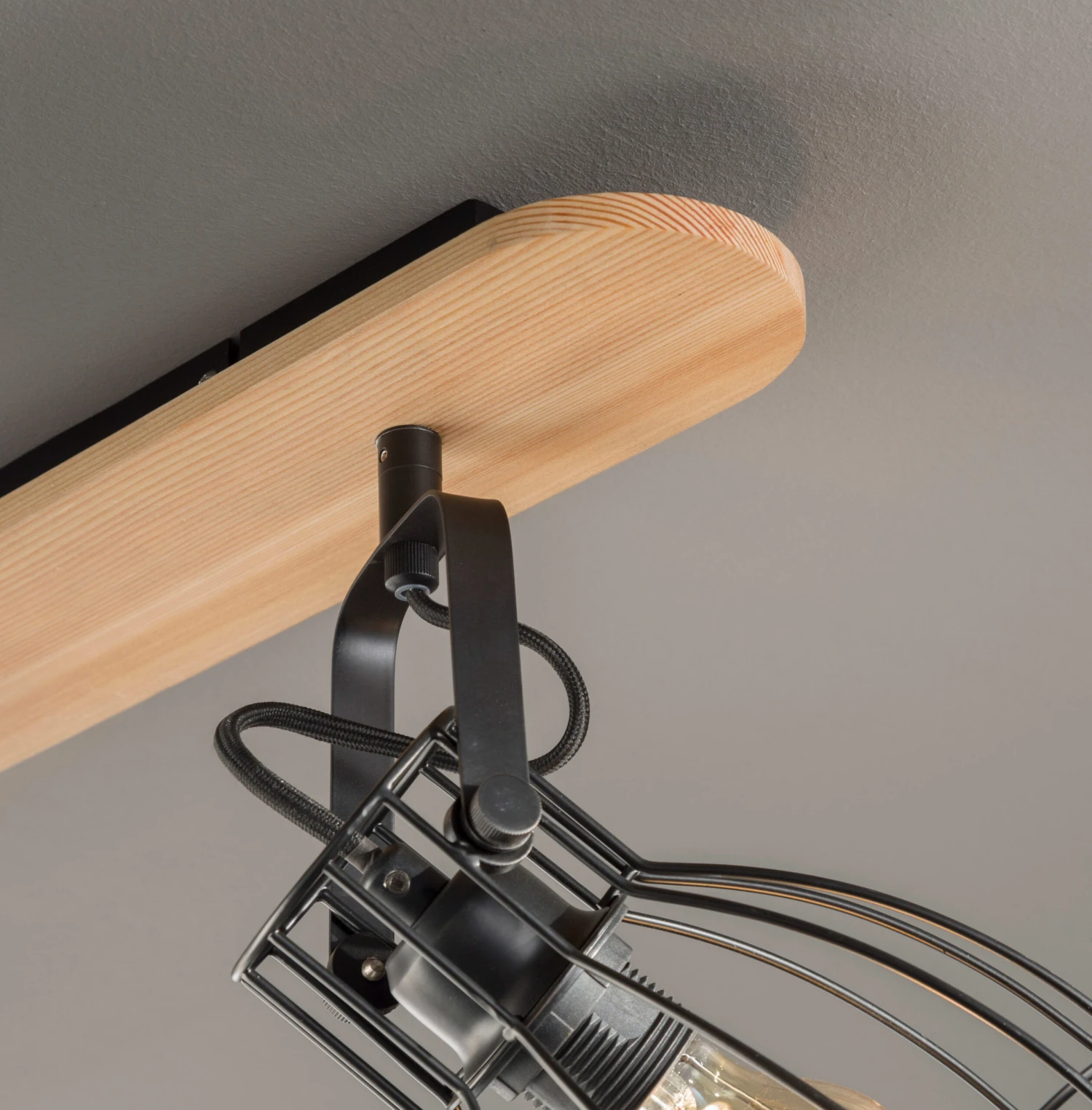 Deckenleuchte Die In Schwarz / Natur Bucheoptik - (L)48 X (B)16 X (H)27 Cm – Bild 2