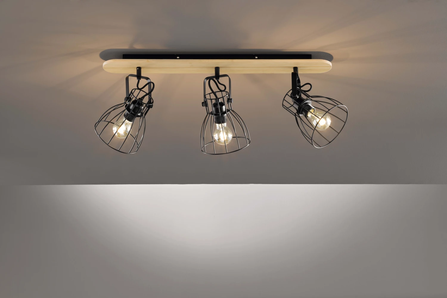 Deckenleuchte Die In Schwarz / Natur Bucheoptik - (L)73 X (B)16 X (H)27 Cm – Bild 2