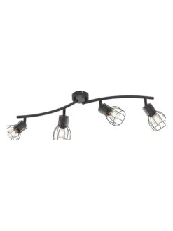 Deckenleuchte "Kafes" In Schwarz - (B)70 X (T)10,5 Cm