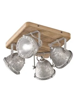 Deckenleuchte "Old" In Hellbraun/ Silber - (B)31 X (T)31 Cm