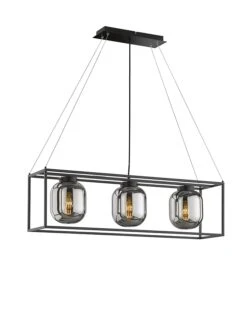 Hängeleuchte In Schwarz - (L)90 X (B)20 Cm