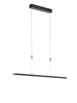 LED-Pendelleuchte Beat TW In Sandschwarz/nickel - (L)113 X (B)8 X (H)100-160cm