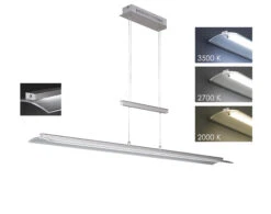 LED-Pendelleuchte Roof In Nickel-/chromfarben - (L)135 X (B)14,5 X (H)93 - 151cm