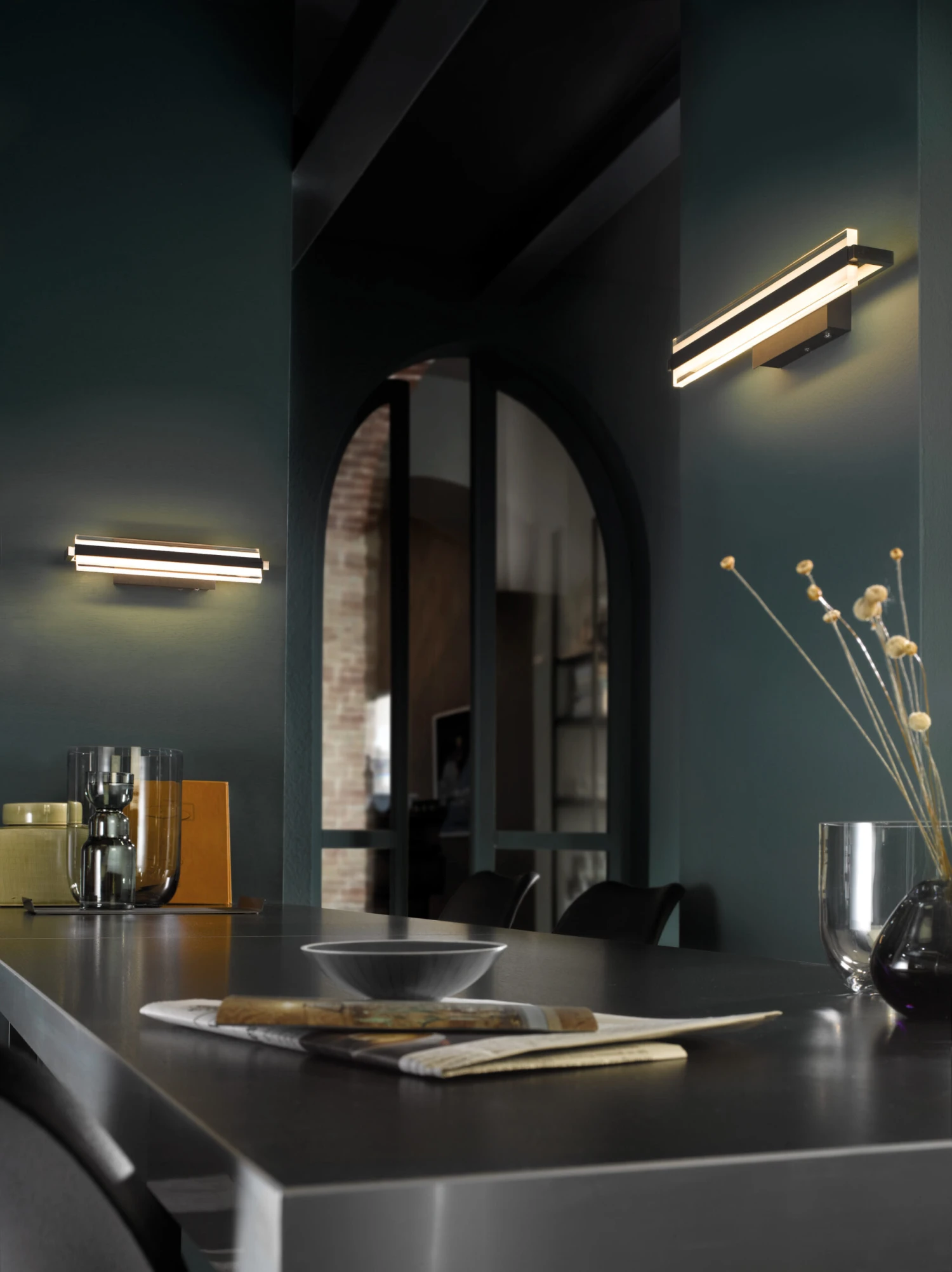 LED-Wandleuchte Paros TW In Sandschwarz / Nickelfarben - (L)12 X (B)35 X (H)8cm – Bild 4