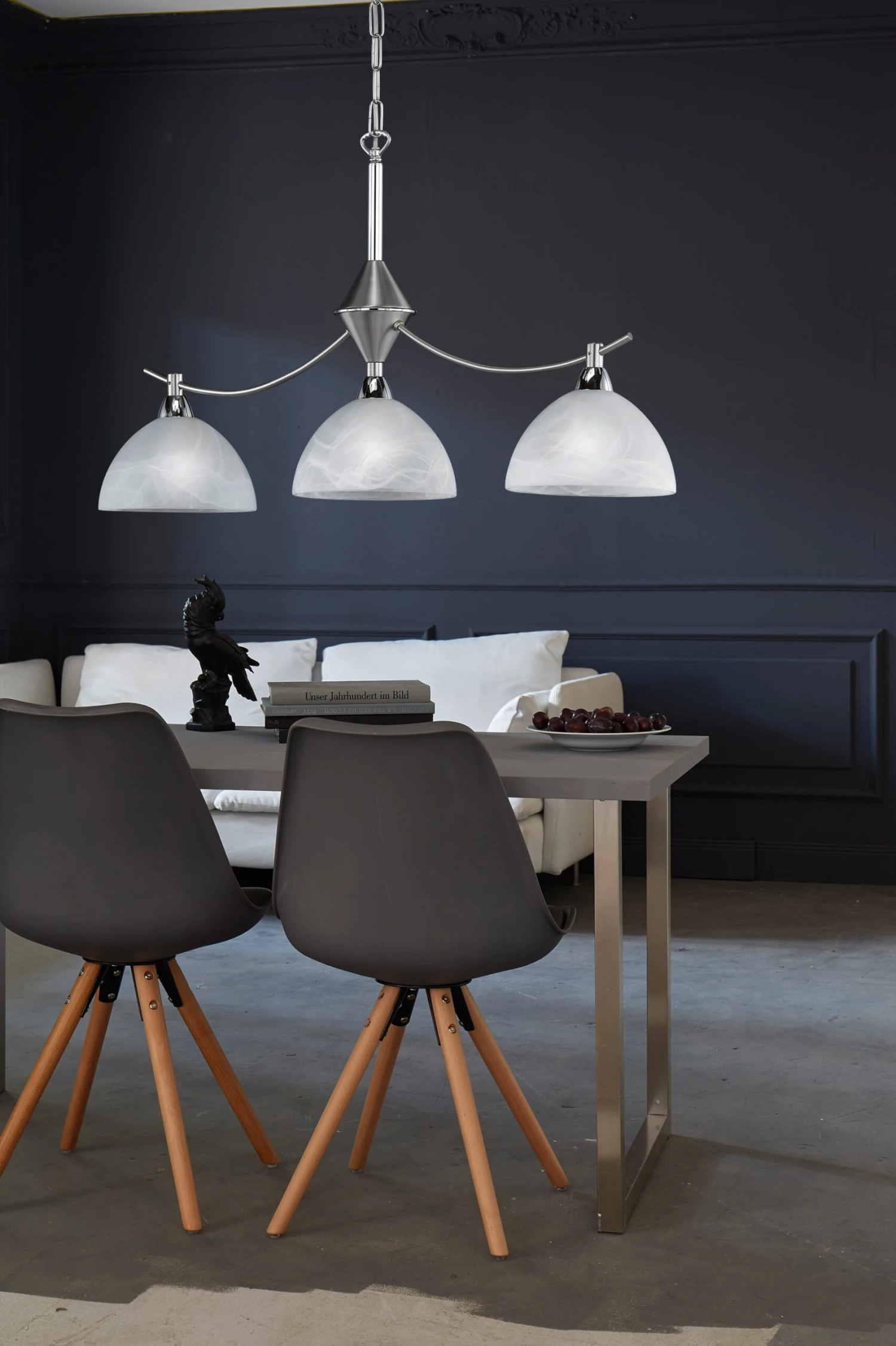 Pendelleuchte Amsterdam In Nickelfarben / Weiß - (L)74 X (B)17 X (H)138 Cm – Bild 3