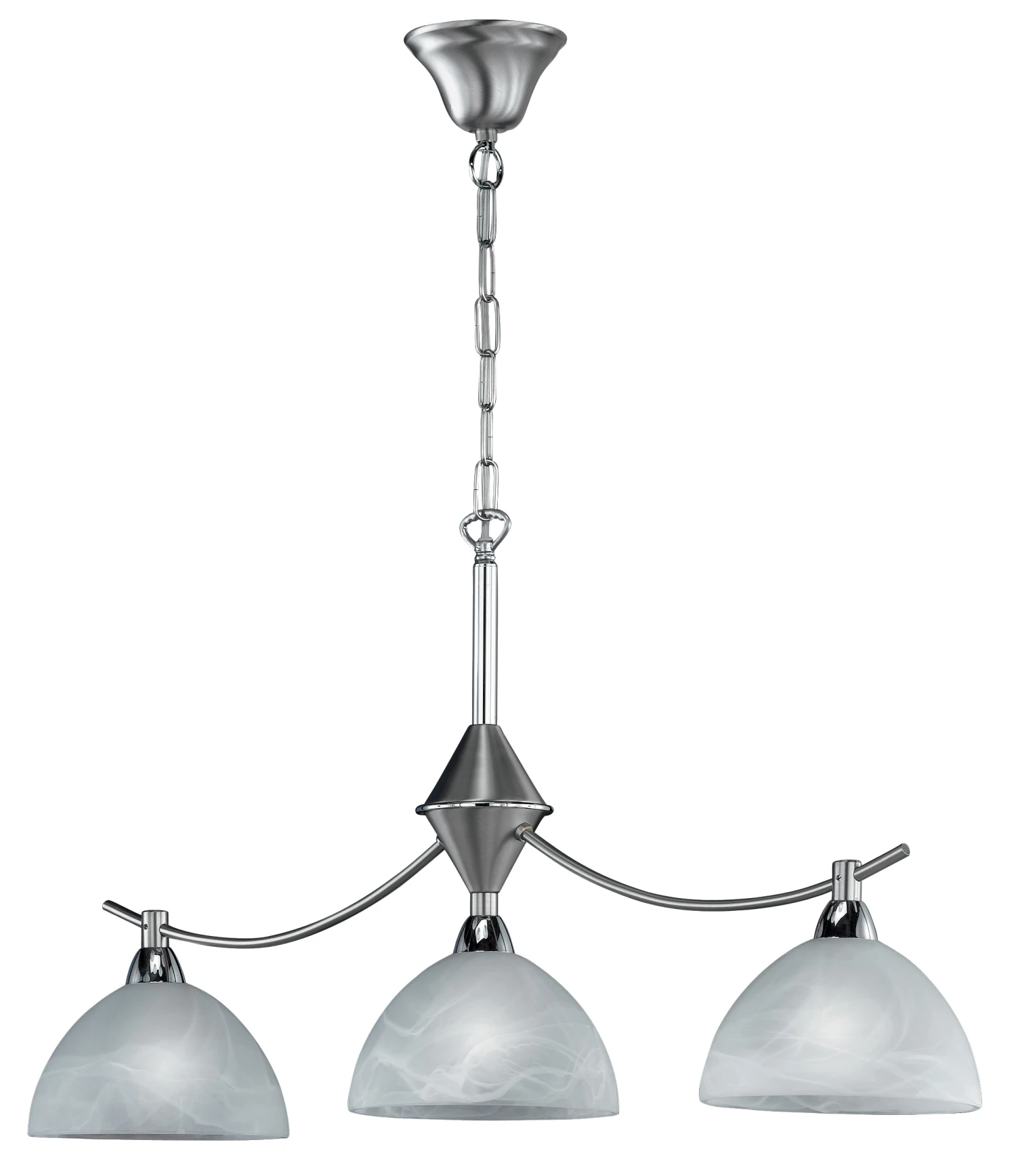 Pendelleuchte Amsterdam In Nickelfarben / Weiß - (L)74 X (B)17 X (H)138 Cm