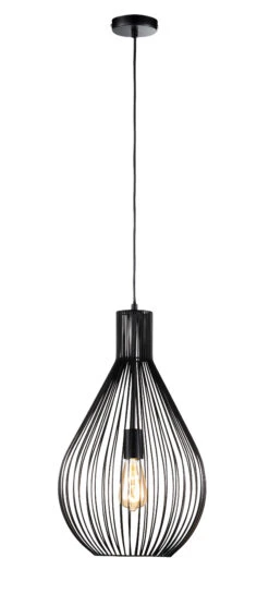 Pendelleuchte Benett In Schwarz - (H)140 X (D)32 Cm