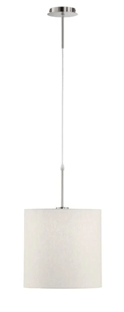 Pendelleuchte Marie In Nickelfarben / Sandfarben - (H)140 X (D)30 Cm