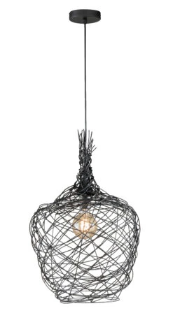 Pendelleuchte Milo In Schwarz Matt - (D)42 X (H)140 Cm