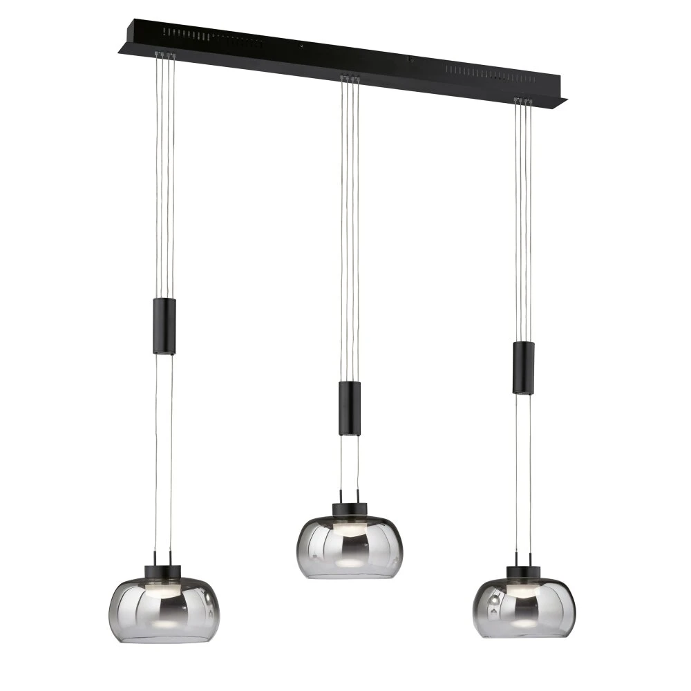 Fischer & Honsel Arosa Pendelleuchte LED Schwarz, 3-flammig – Bild 2