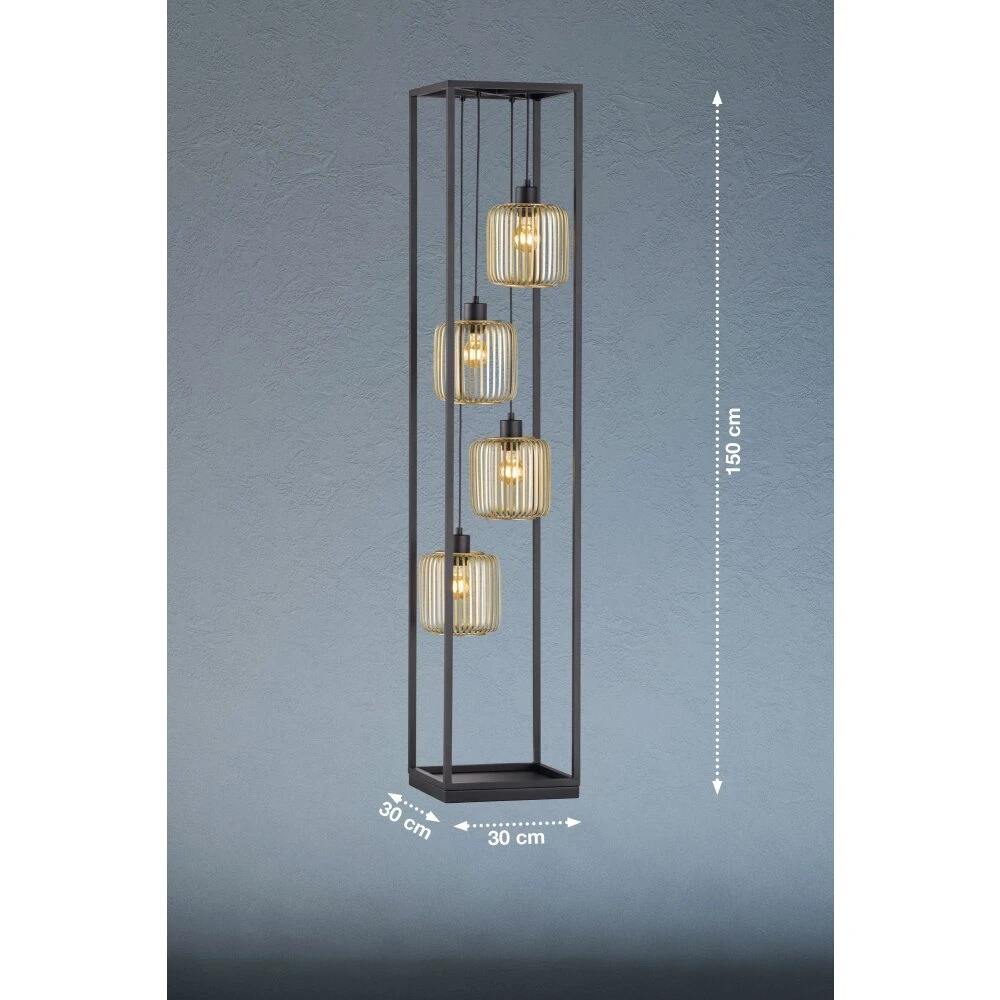 Fischer & Honsel Caydo Stehleuchte Schwarz, 4-flammig – Bild 2