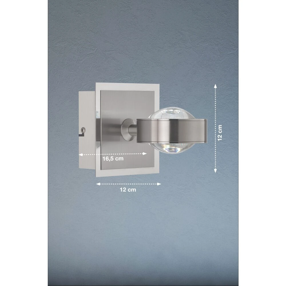 Fischer & Honsel Cluedo Wandleuchte LED Nickel-Matt, 1-flammig – Bild 3