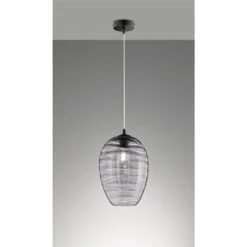 Fischer & Honsel Gordes Pendelleuchte Schwarz, 1-flammig