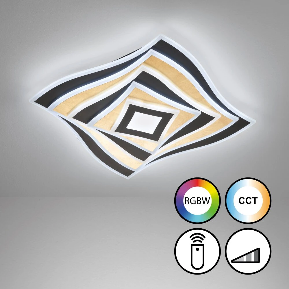 Fischer & Honsel Hero Deckenleuchte LED Schwarz, 1-flammig, Fernbedienung, Farbwechsler