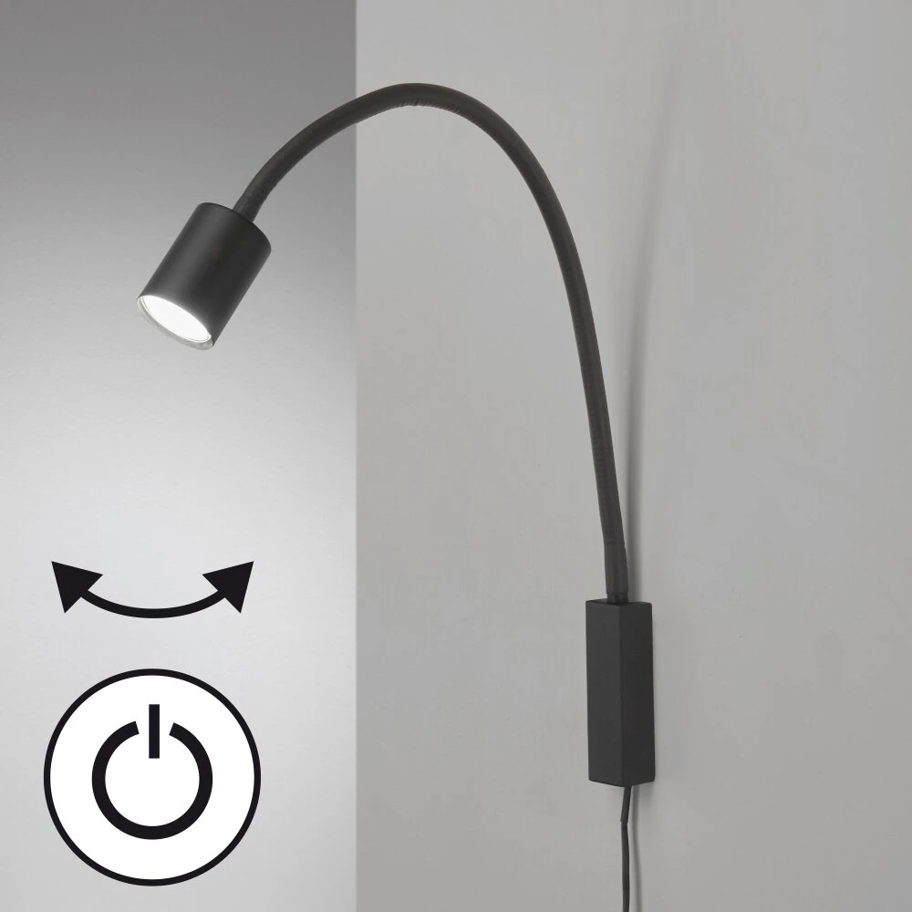 Fischer & Honsel Justi Wandleuchte LED Schwarz, 1-flammig