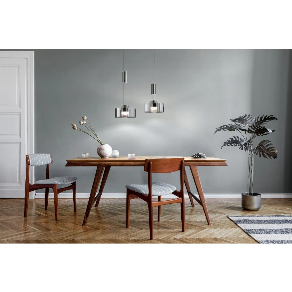 Fischer & Honsel Lavin Pendelleuchte LED Nickel-Matt, 2-flammig