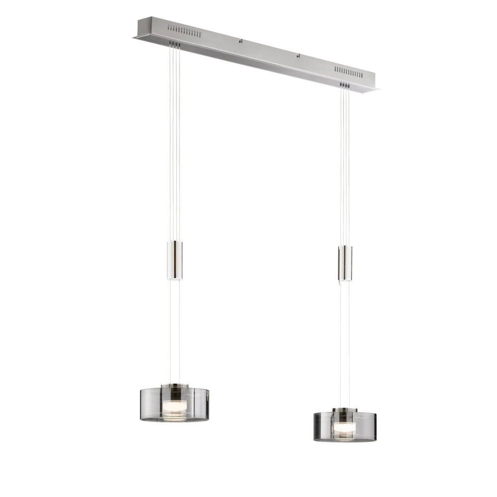 Fischer & Honsel Lavin Pendelleuchte LED Nickel-Matt, 2-flammig – Bild 3