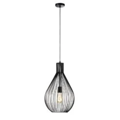 Fischer & Honsel Living Benett Pendelleuchte Schwarz, 1-flammig