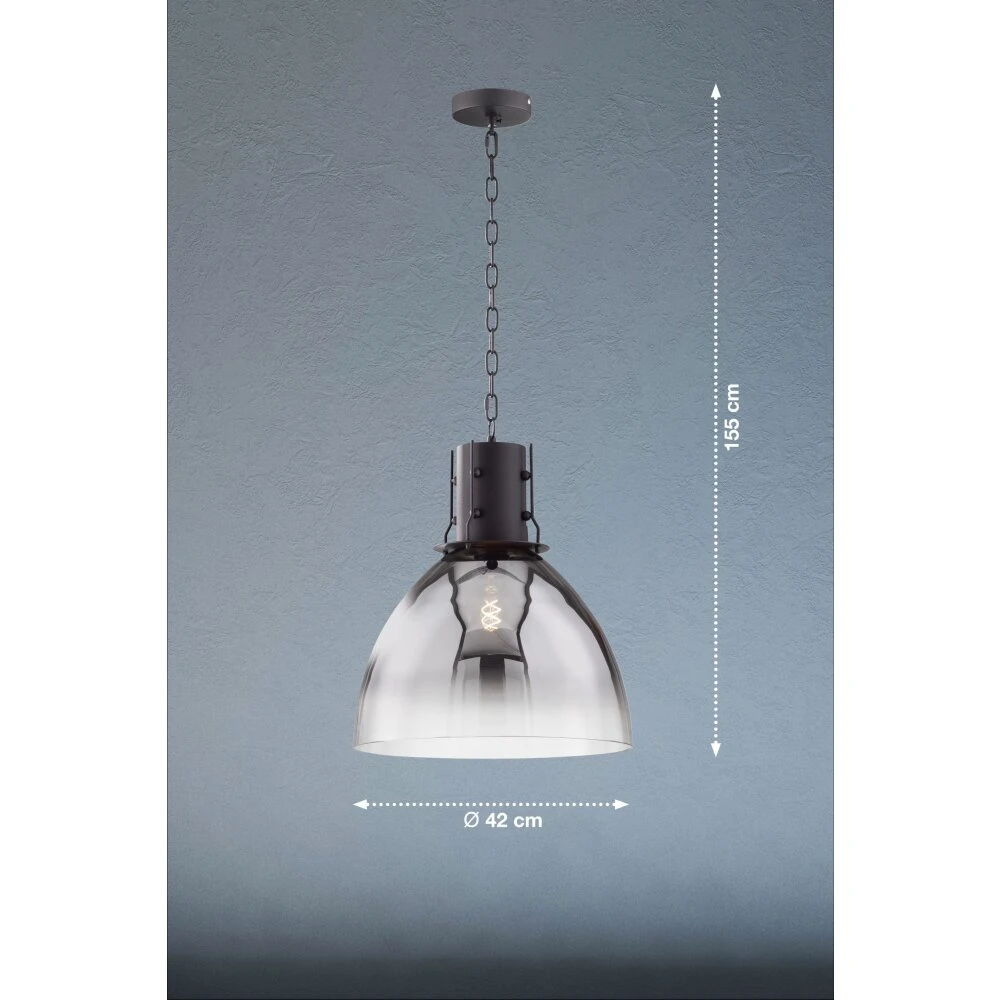 Fischer & Honsel Londo Pendelleuchte Schwarz, 1-flammig – Bild 2