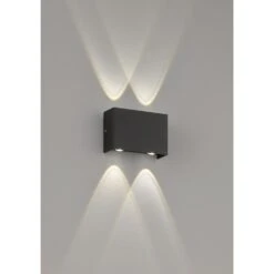 Fischer & Honsel Nairobi AuĂenwandleuchte LED Schwarz, 4-flammig