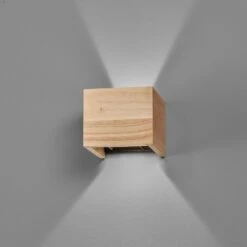 Fischer & Honsel Paloma Wandleuchte LED Holz Hell, 2-flammig