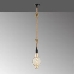 Fischer & Honsel Rope Pendelleuchte Schwarz, 1-flammig