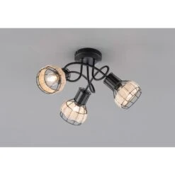 Fischer & Honsel Straw Deckenleuchte Schwarz, 3-flammig