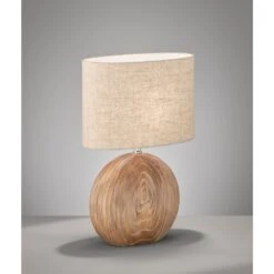 Fischer & Honsel Tobse Tischleuchte Holzoptik, 1-flammig