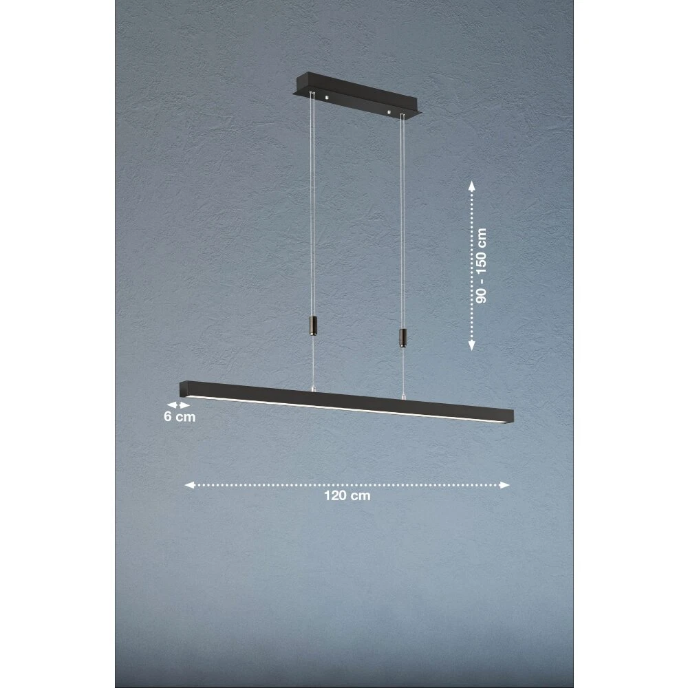 Fischer & Honsel Vito Pendelleuchte LED Schwarz, 1-flammig – Bild 4