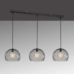 Fischer & Honsel Wire Pendelleuchte Schwarz, 3-flammig