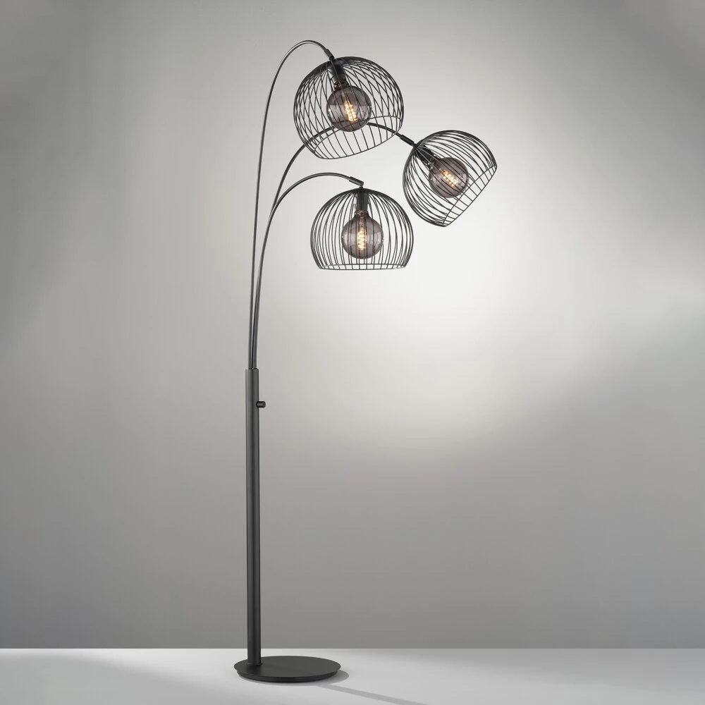 Fischer & Honsel Wire Stehleuchte Schwarz, 3-flammig