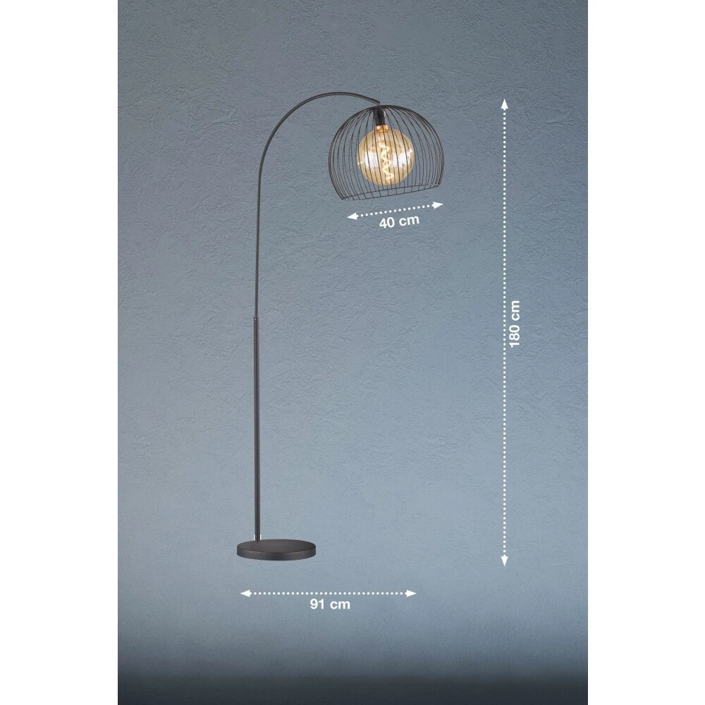 Fischer & Honsel Wire Stehleuchte Schwarz, 1-flammig – Bild 2