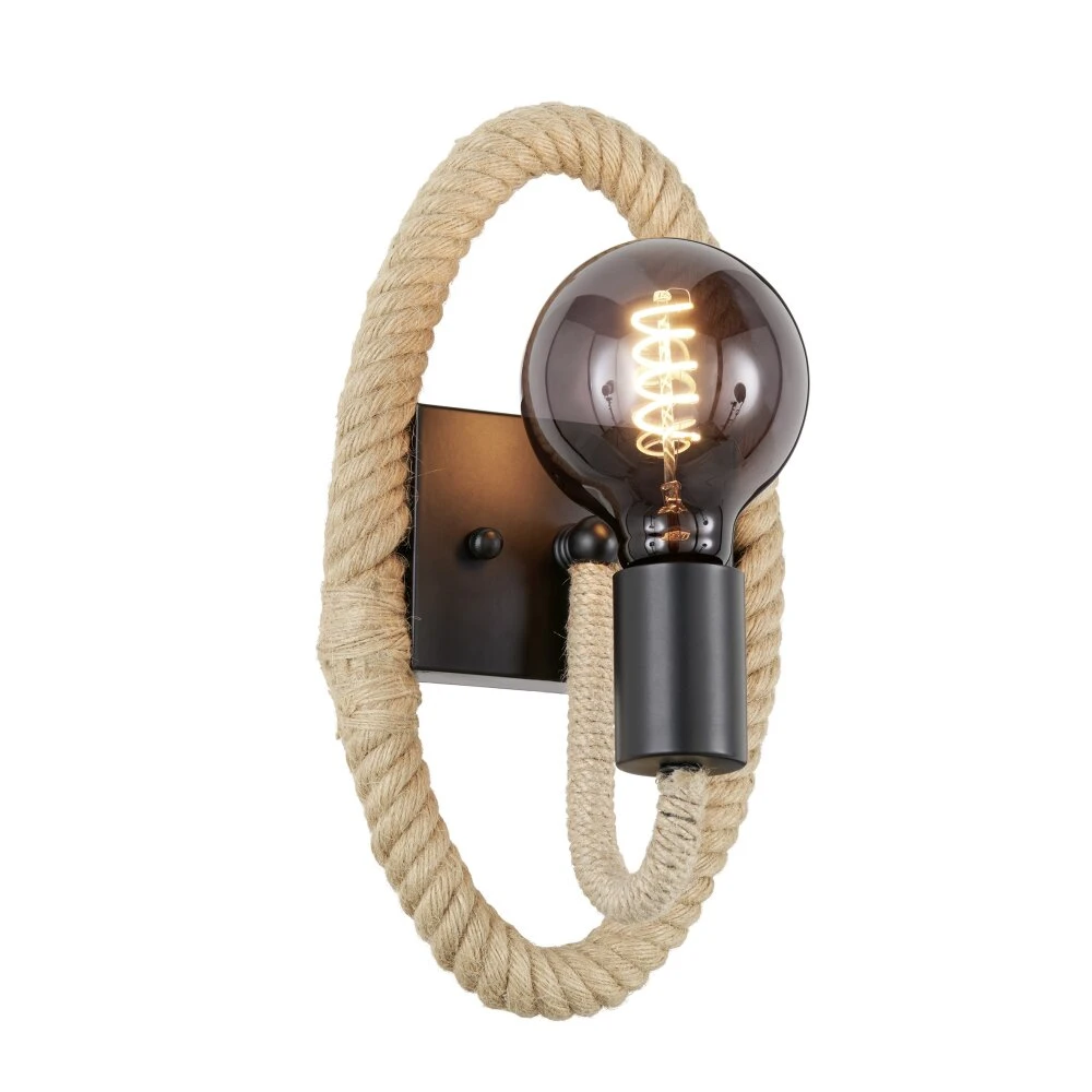 Fischer & Honsel Yara Wandleuchte Naturfarben, Schwarz, 1-flammig – Bild 2