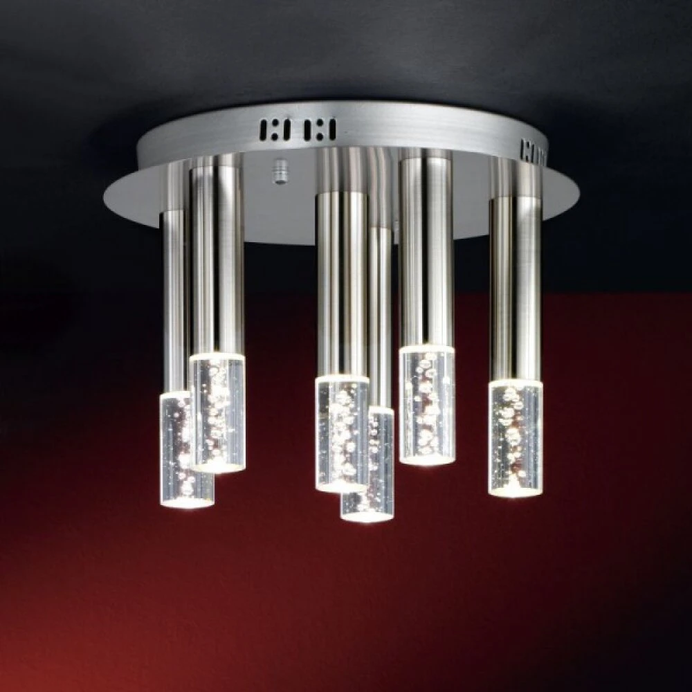 Honsel Bubble Deckenleuchte Nickel-Matt, 6-flammig