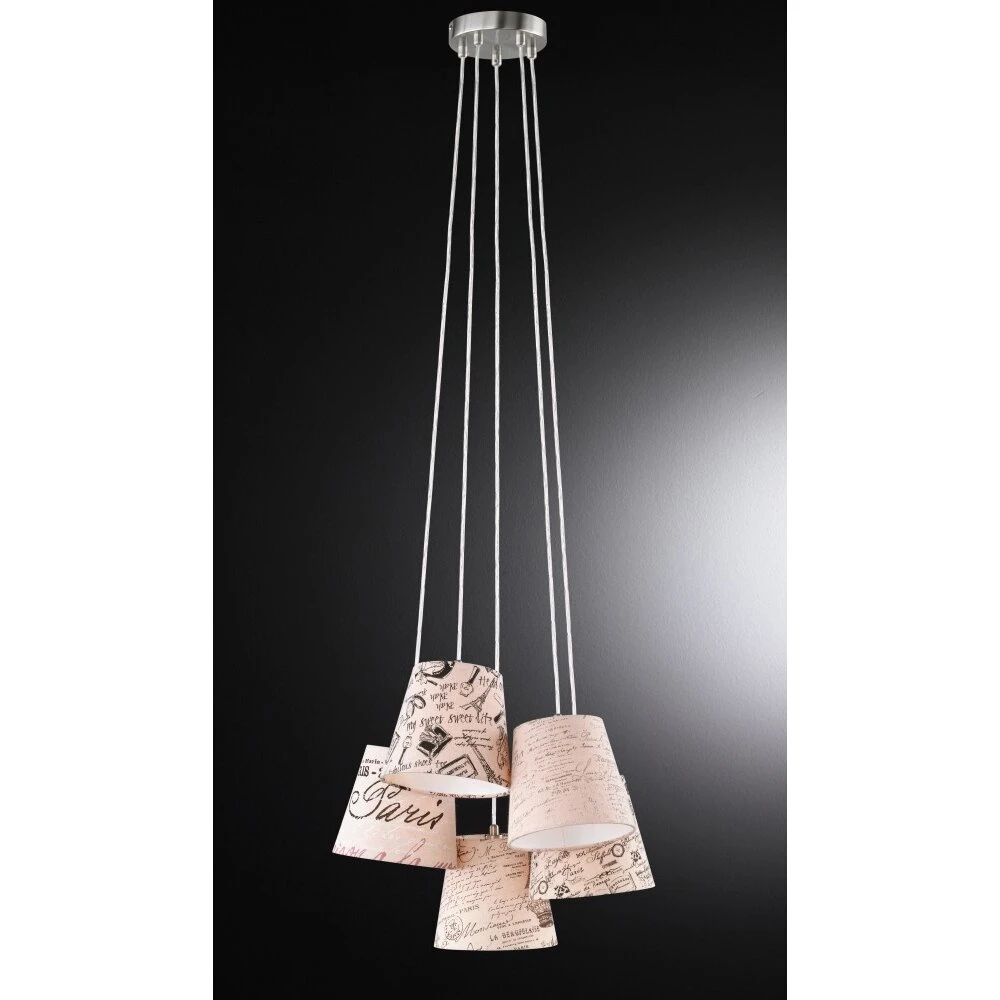 Honsel Multi Pendelleuchte Chrom, 5-flammig