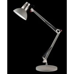 Honsel Pit Tischleuchte Grau, Nickel-Matt, 1-flammig