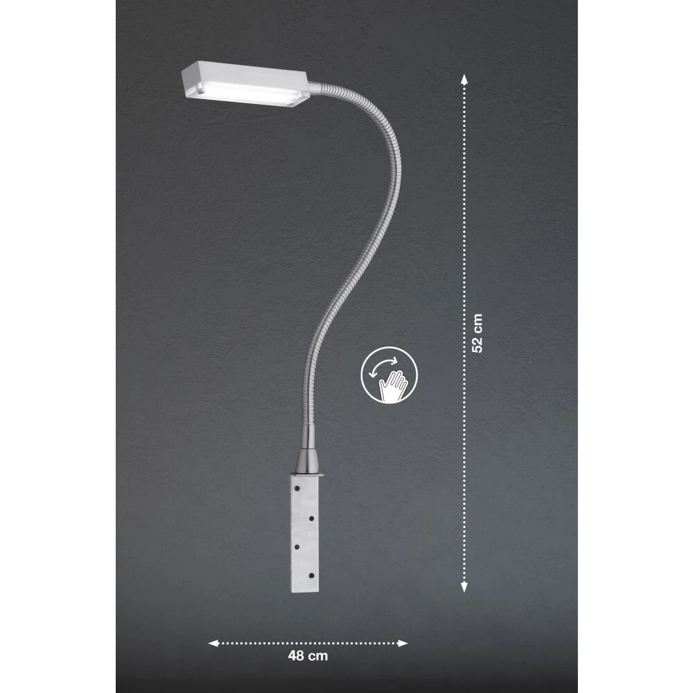 Honsel Raik Bettleuchte LED Nickel-Matt, 1-flammig – Bild 2