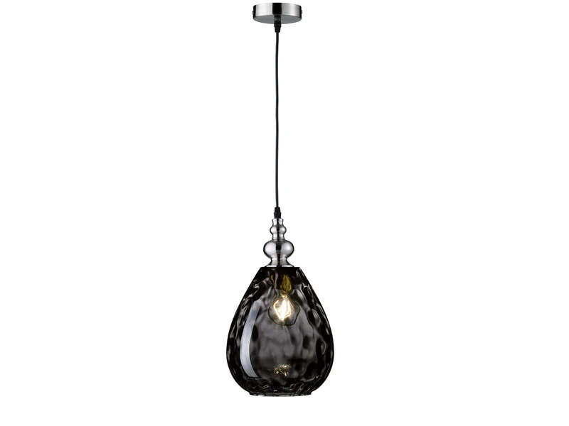 Fischer & Honsel Kleine Pendelleuchte ULLER Mit Rauchglas Lampenschirm Ø 20cm – Bild 2